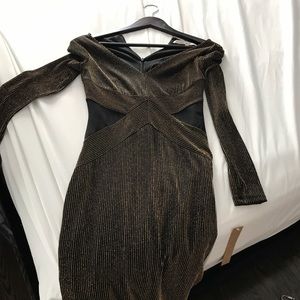 Rachel Roy Metallic shimmer midi dress NWT